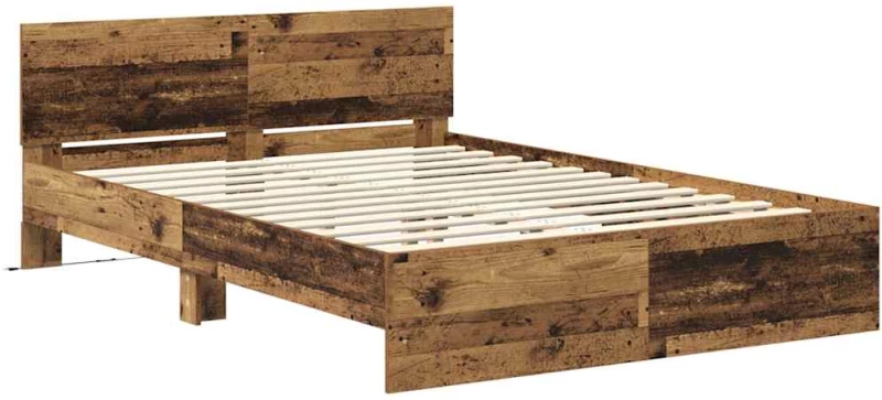 vidaXL Σκελετός Κρεβατιού Παλιό Ξύλο 150 x 200 cm Επεξεργασμένο ξύλο