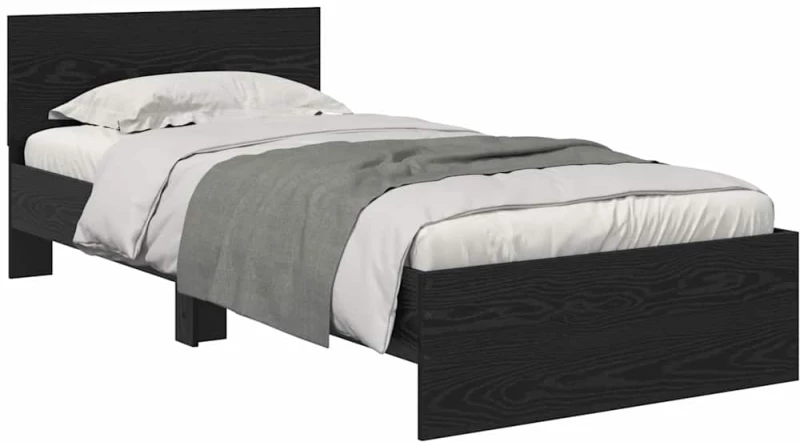 vidaXL Σκελετός Κρεβατιού Μαύρη Οξυά 100 x 200 cm Επεξεργασμένο ξύλο