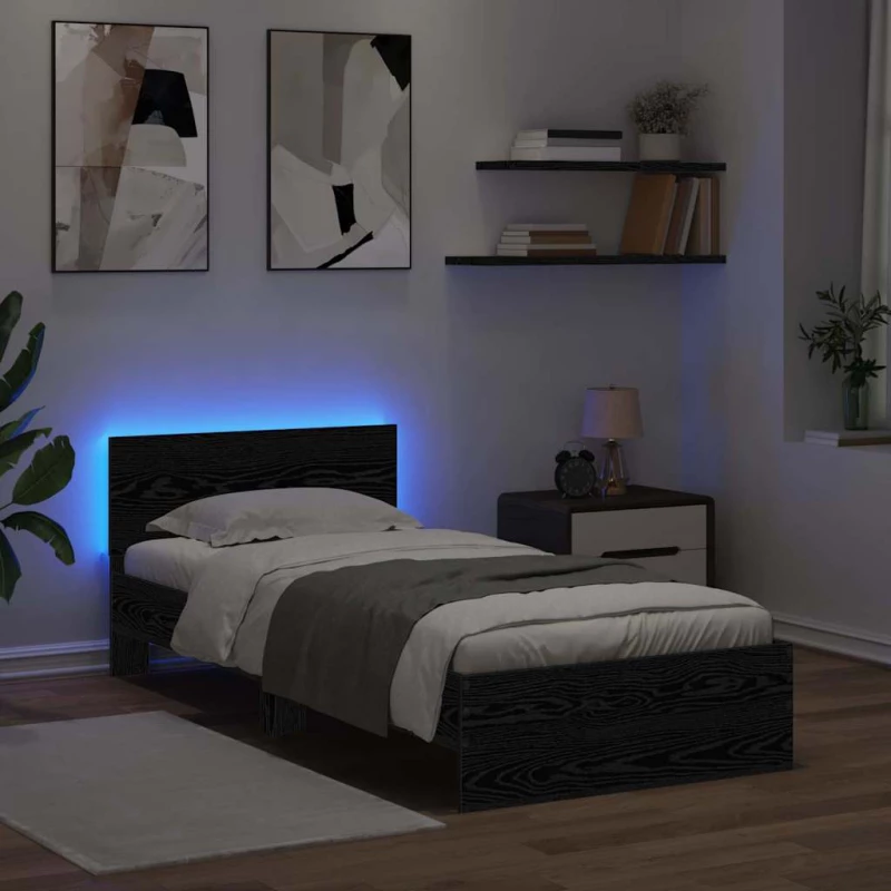 vidaXL Σκελετός Κρεβατιού Μαύρη Οξυά 100 x 200 cm Επεξεργασμένο ξύλο