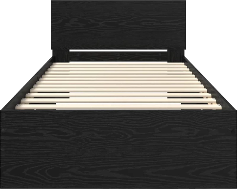 vidaXL Σκελετός Κρεβατιού Μαύρη Οξυά 100 x 200 cm Επεξεργασμένο ξύλο