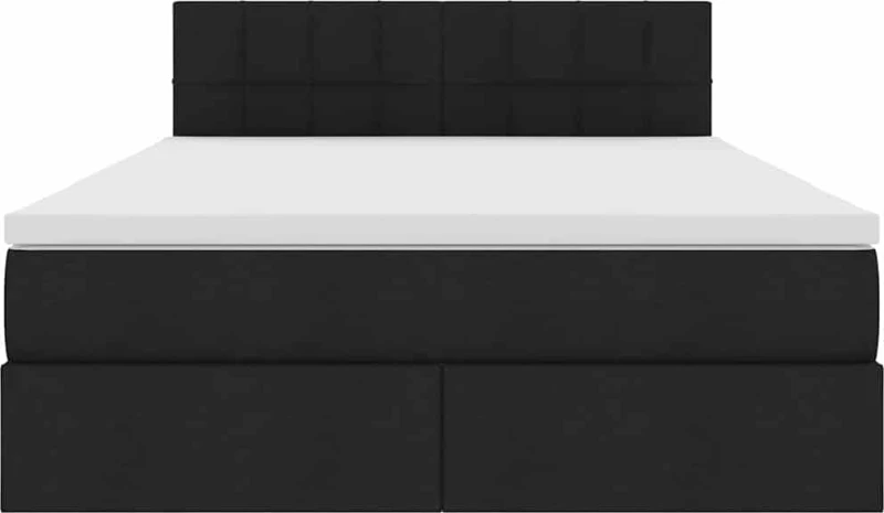 vidaXL Κρεβάτι με αποθηκευτικό χώρο και LED Μαύρο 140 x 200 cm