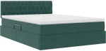 vidaXL Κρεβάτι με αποθηκευτικό χώρο και LED με στρώμα Σκούρο Πράσινο