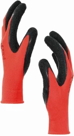 vidaXL Γάντια Εργασίας 24 pcs Κόκκινο και Μαύρο 7 / S