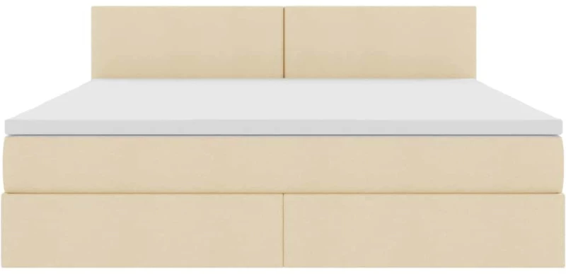 vidaXL Κρεβάτι με αποθηκευτικό χώρο και LED Κρέμ 160 x 200 cm