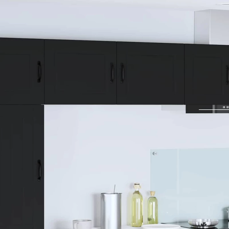 vidaXL Κρεμαστό ντουλάπι κουζίνας με ράφι Μαύρο 50 x 31 x 40 εκ.