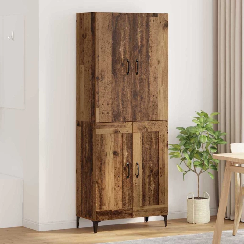 vidaXL Highboard Παλιό Ξύλο 69,5 x 34 x 180 εκ. Επεξεργασμένο ξύλο