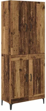 vidaXL Highboard Παλιό Ξύλο 69,5 x 34 x 180 εκ. Επεξεργασμένο ξύλο