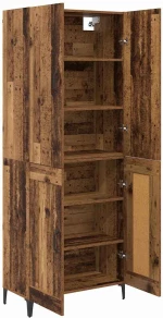 vidaXL Highboard Παλιό Ξύλο 69,5 x 34 x 180 εκ. Επεξεργασμένο ξύλο