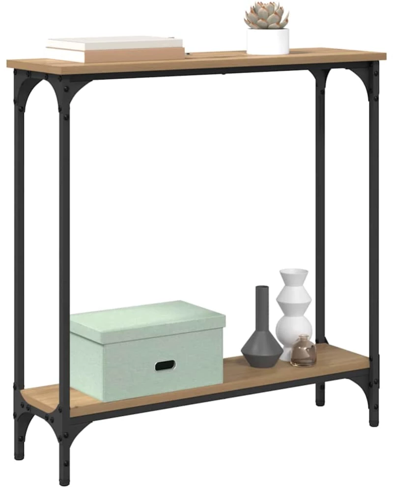 vidaXL Τραπέζι κονσόλας με ράφι Artisan Oak 75 x 22,5 x 75 εκ