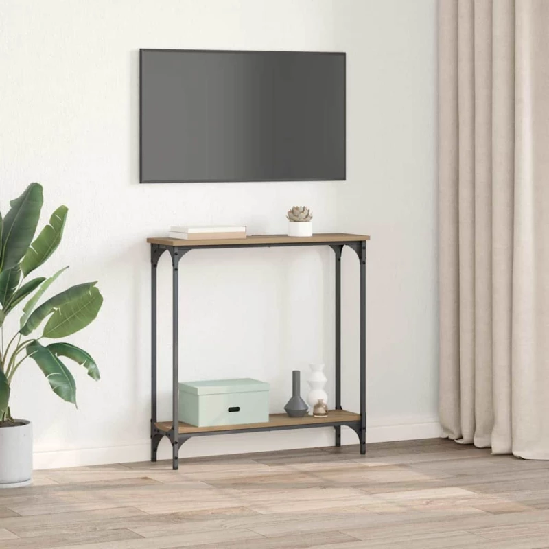 vidaXL Τραπέζι κονσόλας με ράφι Artisan Oak 75 x 22,5 x 75 εκ