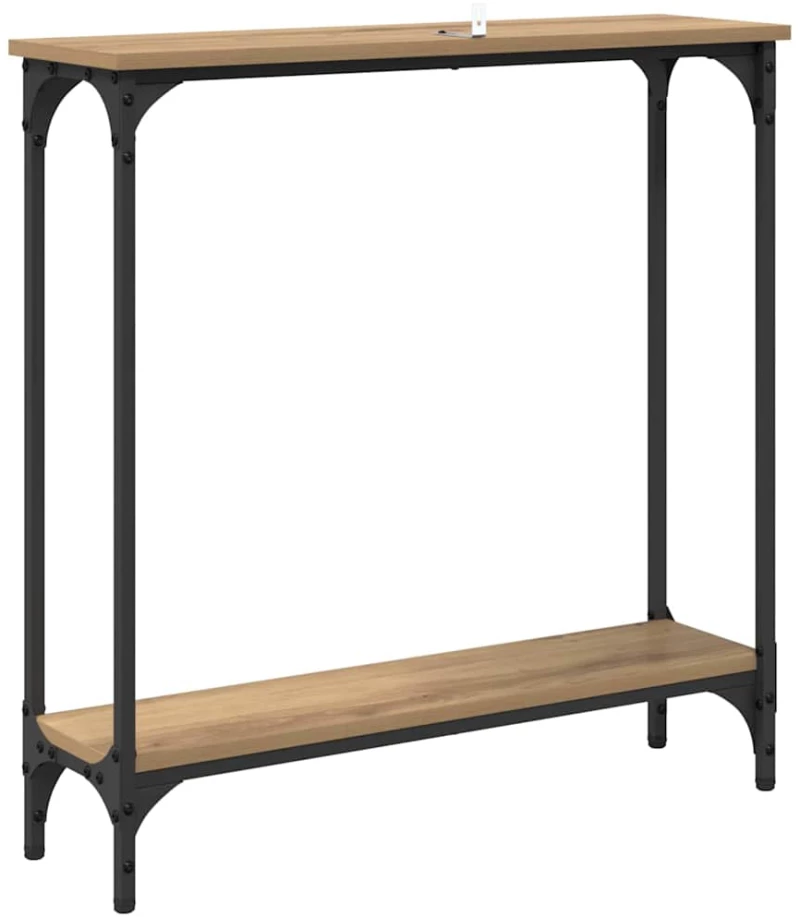 vidaXL Τραπέζι κονσόλας με ράφι Artisan Oak 75 x 22,5 x 75 εκ
