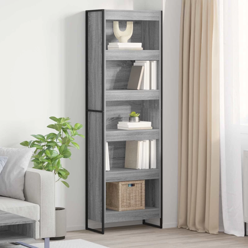 vidaXL Βιβλιοθήκη 2 pcs Γκρίζο Σονομα 80 x 30 x 155 εκ