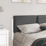 vidaXL Ταπετσαρισμένο κεφαλάρι Λευκό και Ανοιχτό Γκρι 150 cm