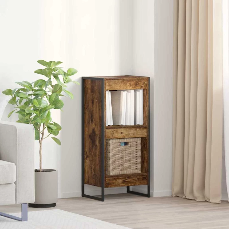 vidaXL Βιβλιοθήκη Καπνιστό Δρύς 80 x 30 x 155 εκ Επεξεργασμένο ξύλο