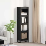 vidaXL Βιβλιοθήκη Μαύρη Οξυά 80 x 30 x 155 εκ Επεξεργασμένο ξύλο