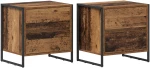vidaXL Κομοδίνο 2 pcs Παλιό Ξύλο 50 x 39.5 x 50 εκ. Επεξεργασμένο ξύλο