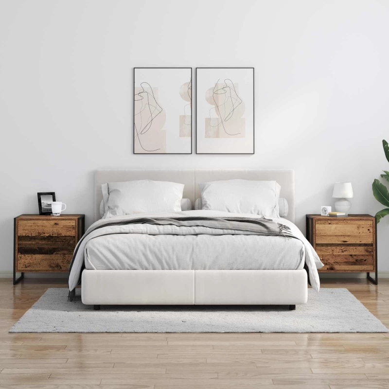 vidaXL Κομοδίνο 2 pcs Παλιό Ξύλο 50 x 39.5 x 50 εκ. Επεξεργασμένο ξύλο