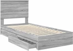 vidaXL Κρεβάτι Αποθήκης Γκρίζο Σονομα 90 x 190 cm Επεξεργασμένο ξύλο