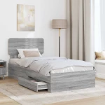 vidaXL Σκελετός Κρεβατιού Γκρίζο Σονομα 75 x 190 cm Επεξεργασμένο ξύλο