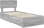 vidaXL Σκελετός Κρεβατιού Γκρίζο Σονομα 75 x 190 cm Επεξεργασμένο ξύλο