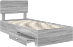 vidaXL Σκελετός Κρεβατιού Γκρίζο Σονομα 75 x 190 cm Επεξεργασμένο ξύλο