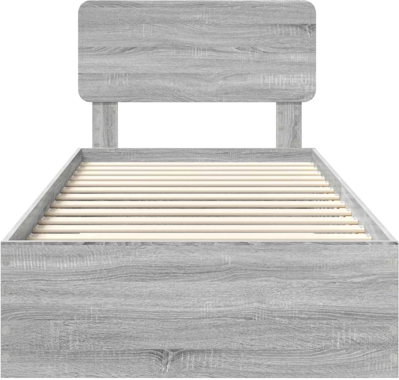 vidaXL Σκελετός Κρεβατιού Γκρίζο Σονομα 75 x 190 cm Επεξεργασμένο ξύλο
