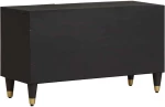 vidaXL Ντουλάπι TV με ράφι Μαύρο 80 x 33 x 46 εκ Στερεό ξύλο μάνγκο