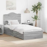 vidaXL Σκελετός Κρεβατιού Γκρίζο Σονομα 75 x 190 cm Επεξεργασμένο ξύλο