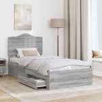 vidaXL Σκελετός Κρεβατιού Γκρίζο Σονομα 75 x 190 cm Επεξεργασμένο ξύλο