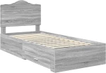 vidaXL Σκελετός Κρεβατιού Γκρίζο Σονομα 75 x 190 cm Επεξεργασμένο ξύλο