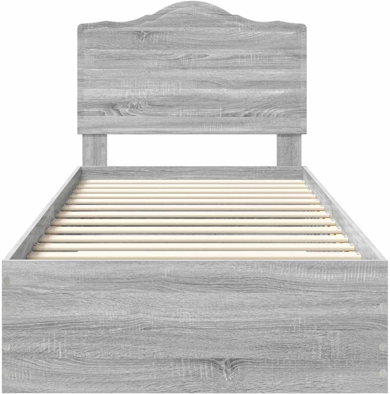 vidaXL Σκελετός Κρεβατιού Γκρίζο Σονομα 75 x 190 cm Επεξεργασμένο ξύλο