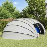 vidaXL Σκηνή πισίνας τύπου θόλου Γκρι 538 x 440 x 204 εκ.