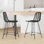 vidaXL Καρέκλα Μπαρ 2 pcs Μαύρο 44,5 x 54,5 x 97,5 εκ.