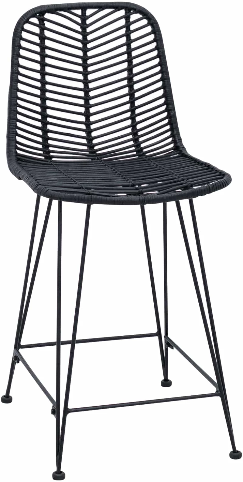 vidaXL Καρέκλα Μπαρ 2 pcs Μαύρο 44,5 x 54,5 x 97,5 εκ.