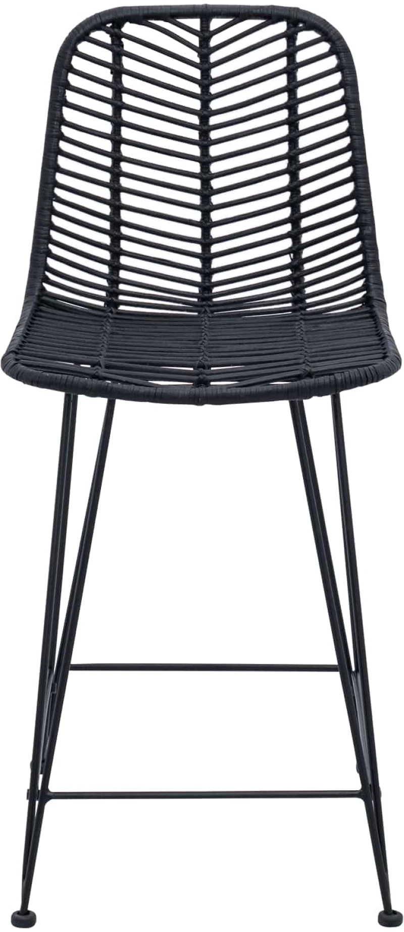 vidaXL Καρέκλα Μπαρ 2 pcs Μαύρο 44,5 x 54,5 x 97,5 εκ.