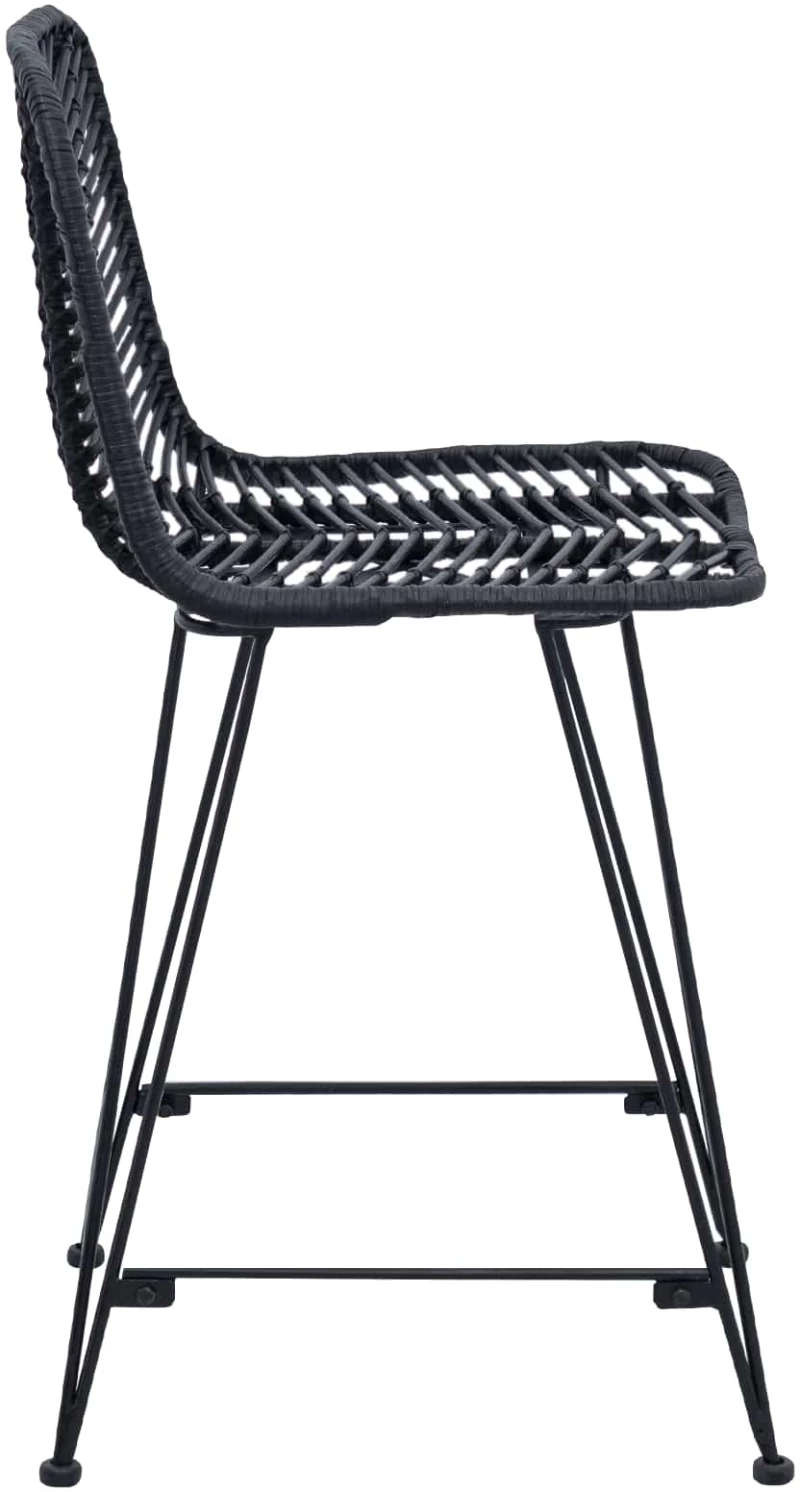vidaXL Καρέκλα Μπαρ 2 pcs Μαύρο 44,5 x 54,5 x 97,5 εκ.