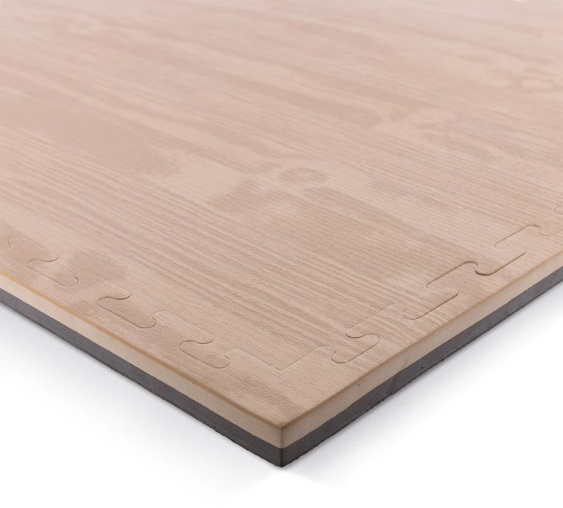 Δάπεδο Προστασίας Puzzle EVA 100x100x2,5 cm – Ξύλο / Μαύρο 36653