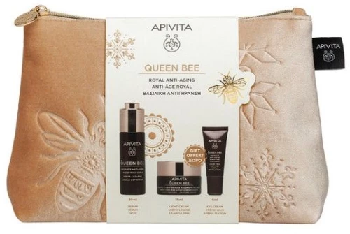 Apivita Promo Set Queen Bee Absolute Anti-Aging & Redefining Serum 30ml & Regenerating Light Texture Cream 15ml & Reviving Eye Cream 5ml