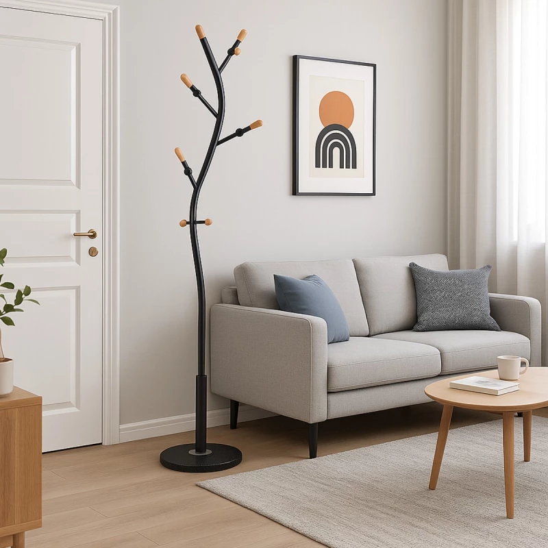 VenCore Arbor Black 5520-10001 - Καλόγερος Ρούχων Μεταλλικός Μαύρος 37x37x171cm