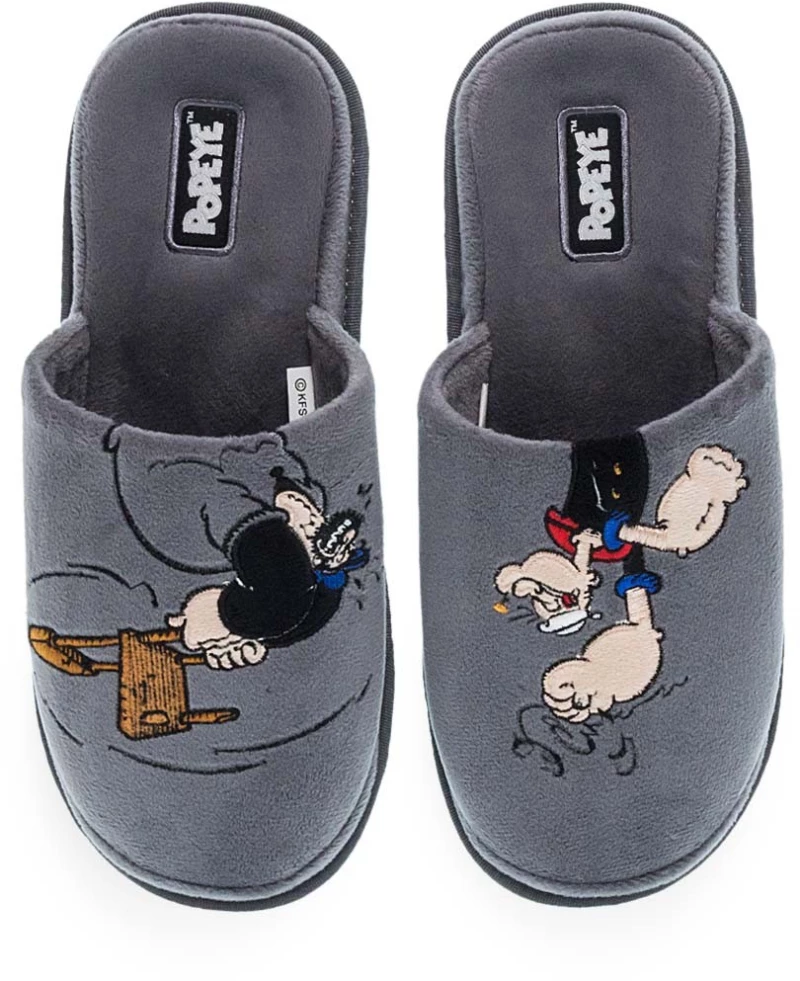 PAREX Ανδρικές Παντόφλες Σπιτιού Popeye 10132078.GR Γκρί 132151