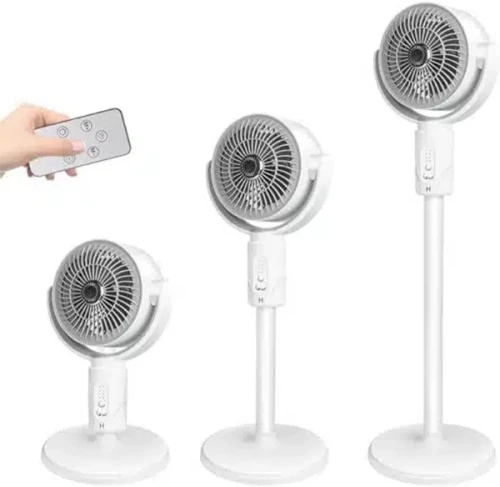 3 σε 1 Φορητός Επιτραπέζιος Ανεμιστήρας Ρυθμιζόμενος USB με 5 Επίπεδα Ρύθμισης Ροής Αέρα, Τηλεχειριστήριο και Χρονοδιακόπτη σε Λευκό Χρώμα