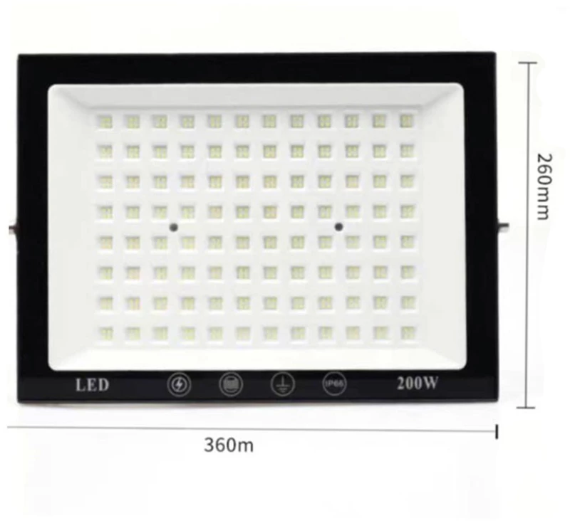 Στεγανός Προβολέας Ισχύος 200W 220V IP66 RZ-1280 σε Μαύρο χρώμα