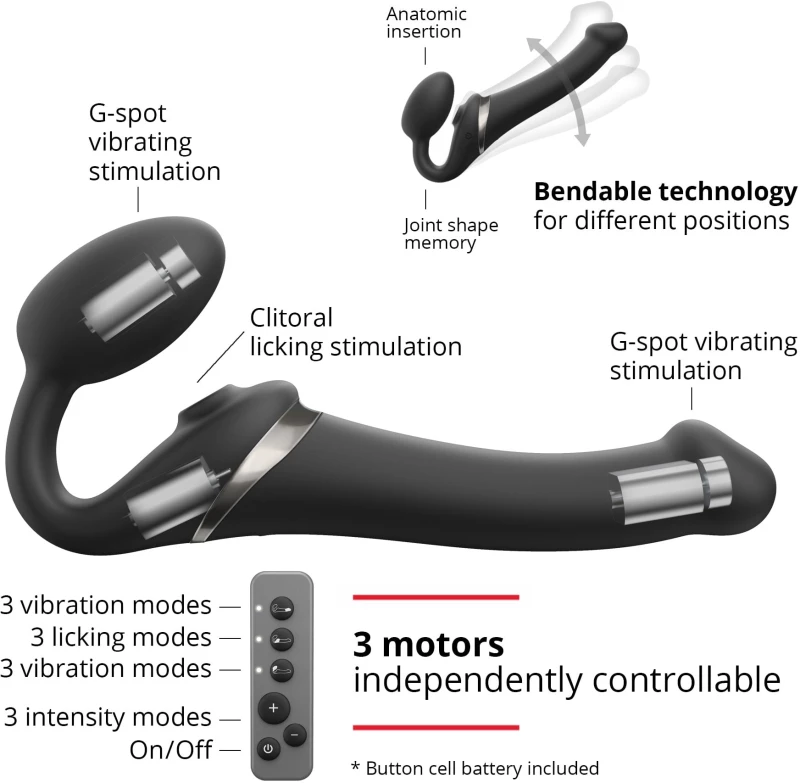 Adjustable Harness Strapon Multi Orgasm S Black
