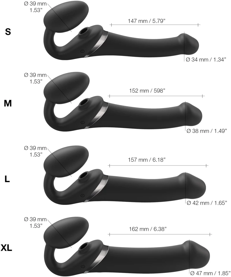 Adjustable Harness Strapon Multi Orgasm S Black