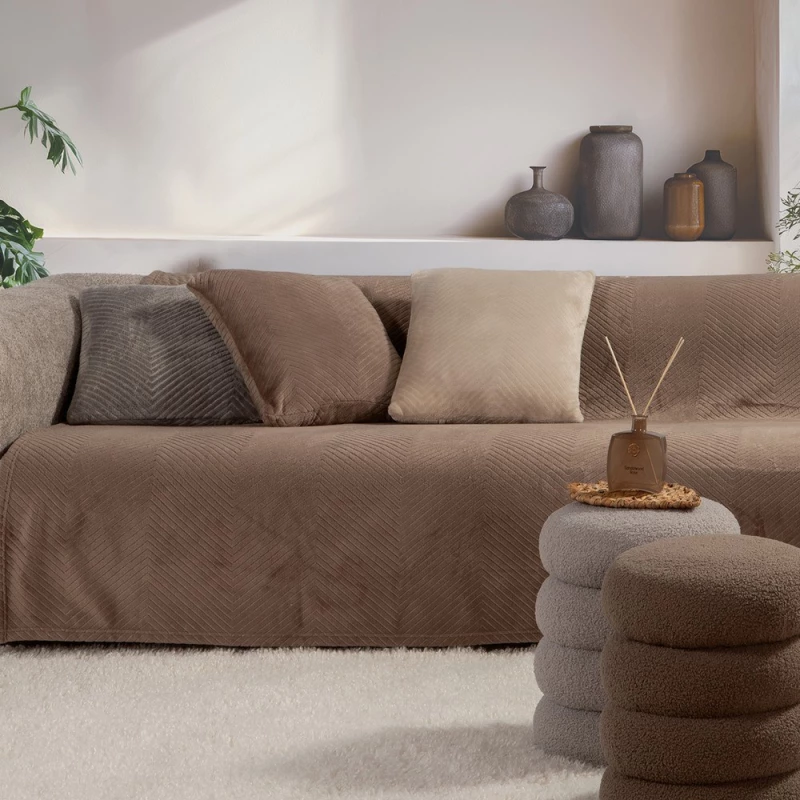 Ριχτάρι Dakari Brown Nef-Nef Homeware Πολυθρόνα 130x180cm Πολυέστερ