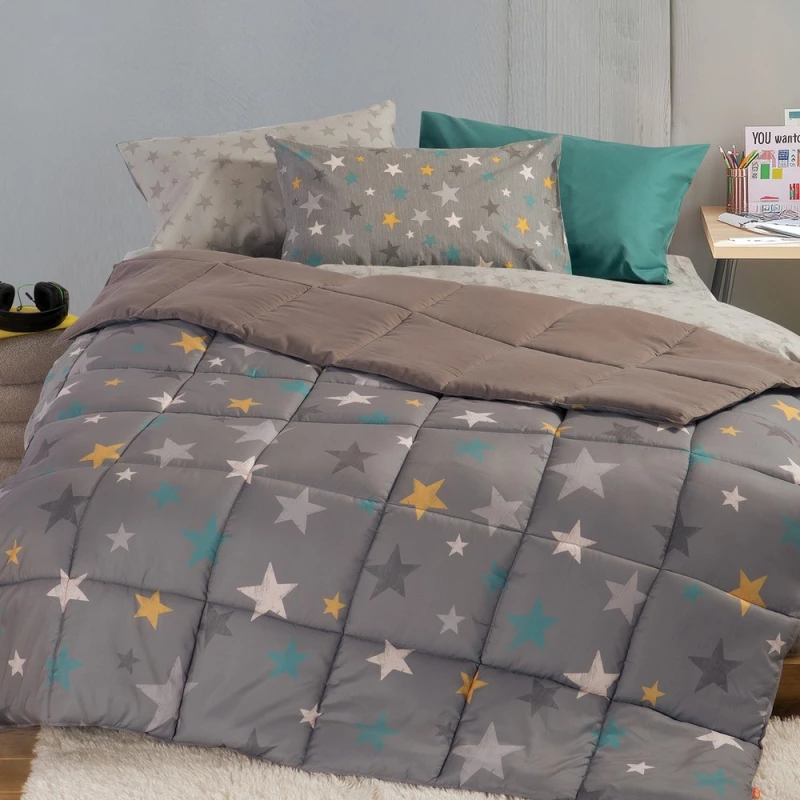 Πάπλωμα Παιδικό Stars Above Silver Nef-Nef Homeware Μονό 160x220cm Microfiber-Polyester