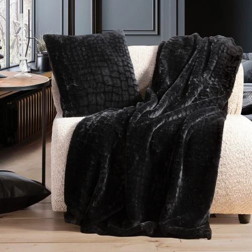 Κουβέρτα Καναπέ Mentor Black Nef-Nef Homeware 130x 180 Πολυέστερ