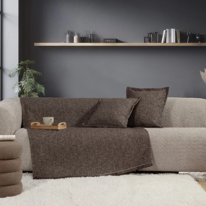 Ριχτάρι Alamo 25 Brown Nef-Nef Homeware Διθέσιο 170x250cm Ακρυλικό,Βαμβάκι, Polyester