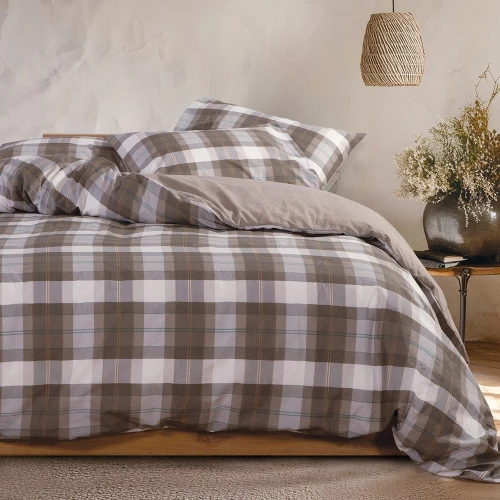 Σεντόνια Racket (Σετ 4τμχ) Golden Brown Nef-Nef Homeware Διπλό 200x270cm 100% Βαμβάκι