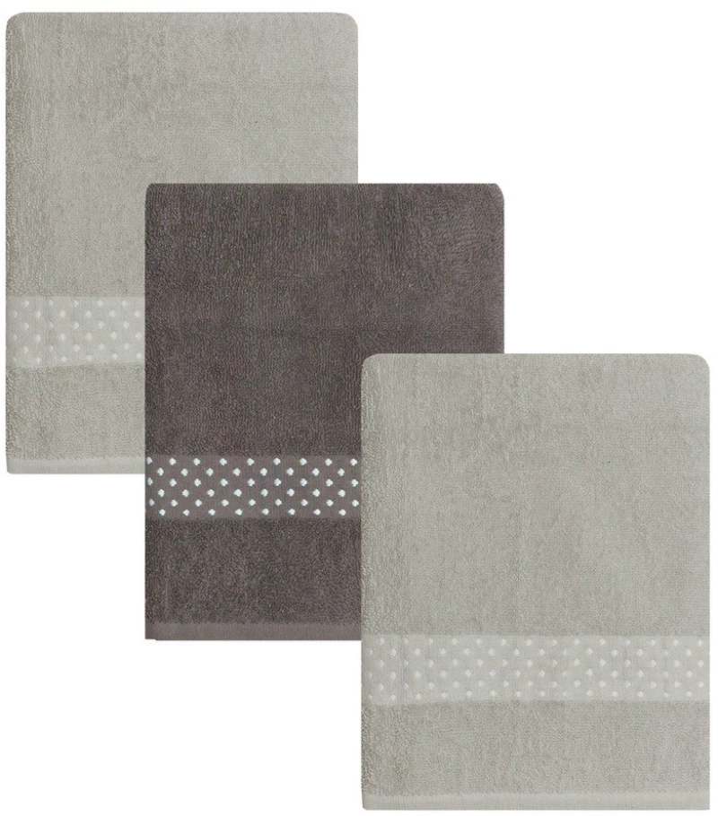 Πετσέτες Manuel 22 (Σετ 3τμχ) Grey Kentia Σετ Πετσέτες 50x90cm 100% Βαμβάκι